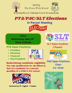 PTA flyer with date and time information
