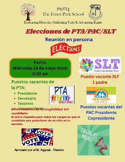 PTA flyer date and time information